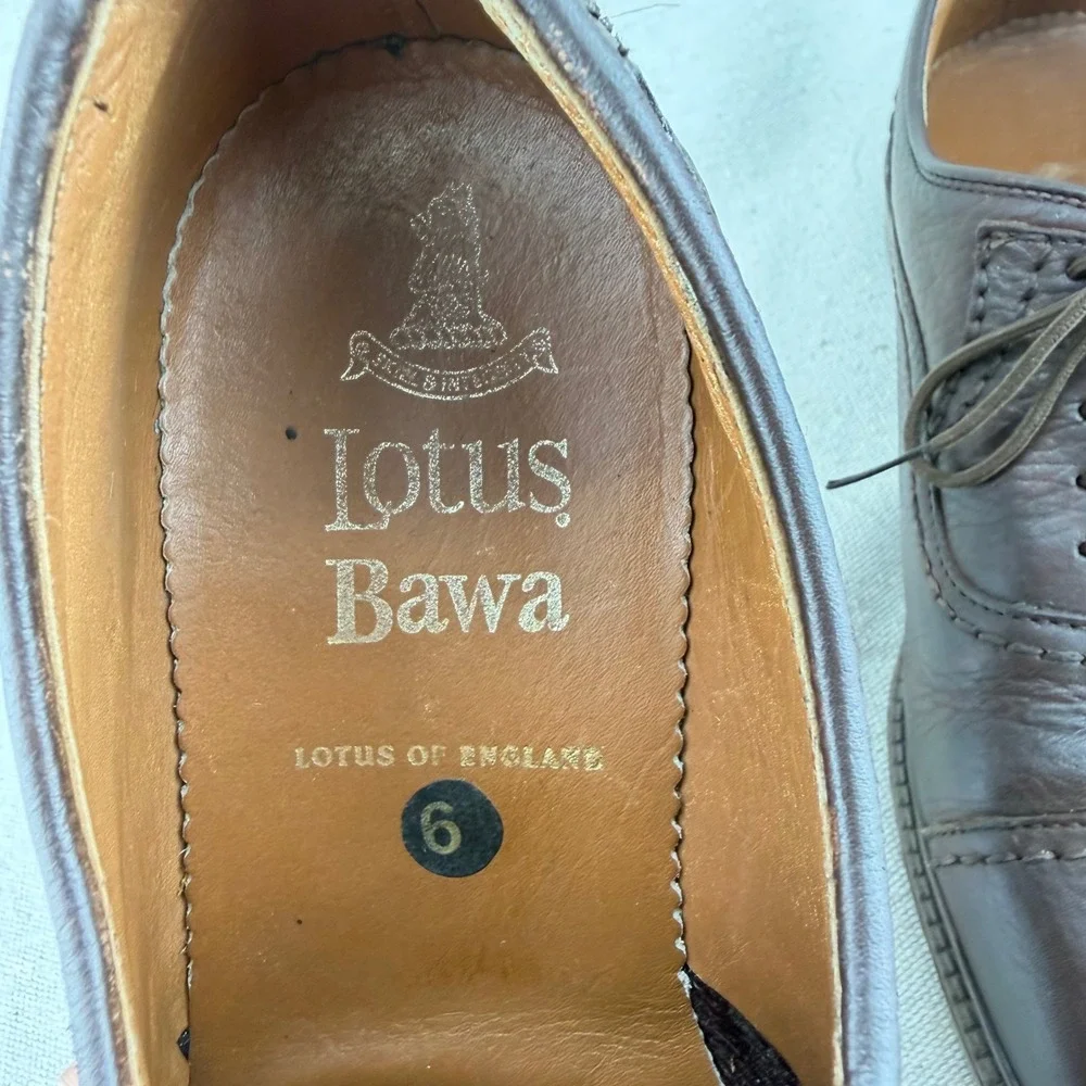 Lotus Bawa England Mens Brown Leather Cap Toe Oxford Dress  display picture 1